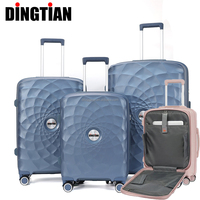 Nouvel arrivage de bagages de cabine en PP Ensembles de bagages de voyage vintage étui rigide valise à roulettes intelligente bagages avec design ouvert à l'avant