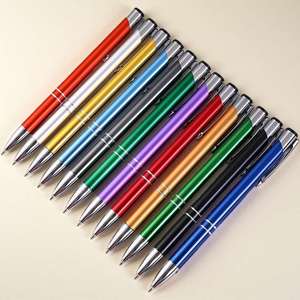 Stylo bille métallique personnalisé avec logo, encre noire 1,0 mm, vente en gros 2025-2026, idéal pour hôtels, bureaux et publicité - Product Image 1