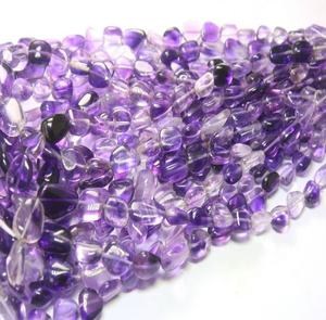 Cuentas sueltas de amatista natural, piedras preciosas de piedra con forma de caída suave para pulseras de joyería, hebras azules, moradas y negras - Product Image 1