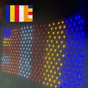 Filet lumineux de Noël à LED Lanterne de paysage extérieur étanche Drapeaux bouddhistes du Sri Lanka Éclairage décoratif - Product Image 1