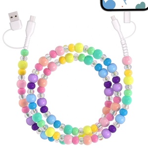 Cargador de Teléfono Tipo C con Cuentas de Colores para Auto y Computadora con Carga Rápida - Regalo para Mujer, Souvenir - Product Image 1