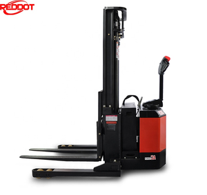 REDDOT Pequeño 1.4ton 1,8 Ton Eléctrico Walkie Pallet Stacker Carretilla elevadora con pierna ancha - Product Image 3