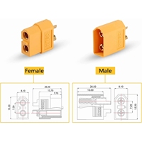 Connecteurs XT60, connecteurs mâles et femelles XT60, fiches d'alimentation pour batterie Lipo RC, moteur, connecteurs de drone XT60