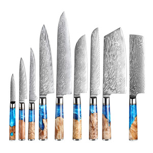 Dao nhà bếp sắc nét cao cấp 67 lớp Damascus thép không gỉ đầu bếp của Dao cắt thịt nhựa và gỗ ổn định xử lý công cụ nấu ăn - Product Image 1