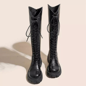 2026 New Arrival <b>Spring</b>/Fall Fleece-Lined Martin <b>Boots</b> Thick Soles Height-Enhancing Mid-Calf Full-Length <b>Boots</b> - Product Image 2