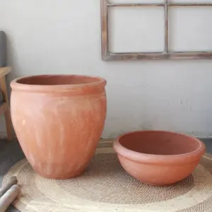 Custom Logo Home Decoration Ceramic Plant Pot Terracotta Antique Planter Garden Clay Flower Pots