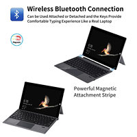 Clavier sans fil avec pavé tactile 7 couleurs rétroéclairé par batterie rechargeable Clavier détachable pour Microsoft Surface Pro 3/4/5/6/7/7 +