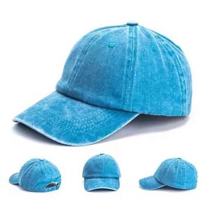 Gorras de Béisbol de Algodón Lisas Unisex con Bordado, Lavado Ácido, Estilo Vintage y Desgastado, con Logotipo Personalizado, de 6 Paneles, Tipo Dad Hat, al por Mayor - Product Image 3