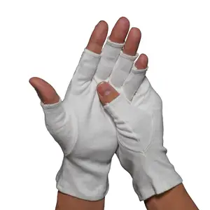 100 percent moisturizing cotton half finger eczema hand gloves