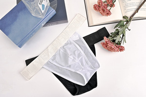 Slip Sexy Elasticizzati con Logo Personalizzato, <span class=keywords><strong>Intimo</strong></span> in Nylon Personalizzato, Boxer Sexy con Fascia Elastica per <span class=keywords><strong>Uomo</strong></span> - Product Image 3