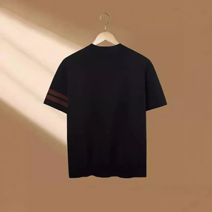 Camiseta de Verano para Hombre, de Alta Calidad, Ligeramente Lujosa, de Punto de Algodón, Estilo Vintage, Cuello Redondo, Versátil, Moderna, de Manga Corta - Product Image 3