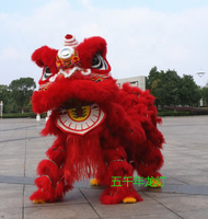 Accessoires de Danse du Lion : Tête de Lion du Sud, Visage Souriant et Riant, en Soie/Coton du Jiangxi, Lumineuse, Faite à la Main, pour Danse Scénique Adulte, En Stock