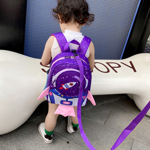 Carino cartone animato spazio razzo zaino per le ragazze 1-3 anni grande Casual per la scuola materna con Logo animale <span class=keywords><strong>Anime</strong></span> - Product Image 2