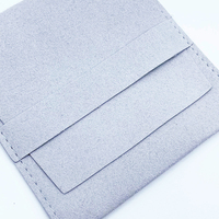 Sac de pochette d'emballage de bijoux en microfibre de daim de logo personnalisé avec cartes d'insertion pour le stockage de boîte d'emballage de bijoux de cadeau