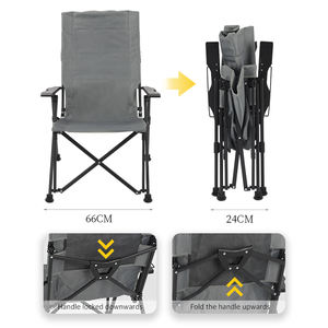 Nouvelle chaise de camping et de plage compacte de luxe 2025, la plus vendue, robuste, avec dossier réglable sur quatre positions et accoudoir tactique - Product Image 3