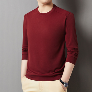 Men's pure cotton basic T-shirt, comfortable, breathable, casual long-sleeved. - Product Image 6