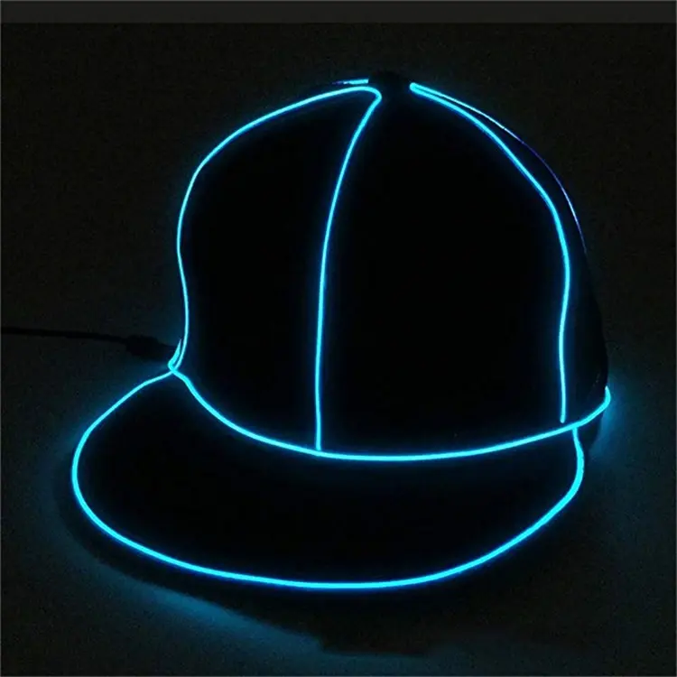 LEDเย็บปักถักร้อยหมวกบ้าออกแบบโลโก้ที่กำหนดเองหมวกไฟLedสว่างสดใสหมวก