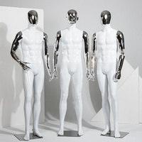 Maniquí Masculino de Cuerpo Completo Negro Mate de Alta Gama con Cabeza en Pose de Pie y Soporte de Exhibición para Tiendas de Ropa Masculina, Escaparates y Modelado Fotográfico