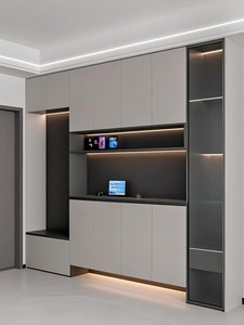 Mobile Portascarpe in Legno di Noce su Misura <span class=keywords><strong>con</strong></span> Striscia LED Nascosta <span class=keywords><strong>per</strong></span> Ingressi di Ville di Lusso - Product Image 2