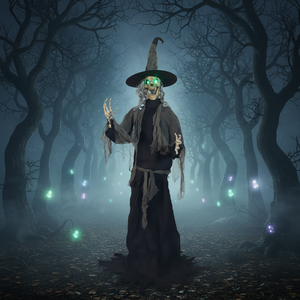 Decorazione Animata Elettrica a Induzione Meccanica per Halloween: Grande Strega Oscillante, Fantasma Luminoso, Scheletro Ornamentale in Piedi - Product Image 2