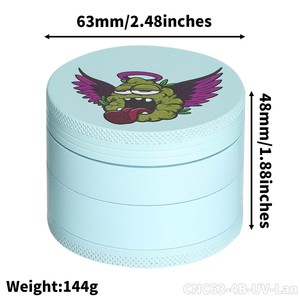 เครื่องบดสมุนไพรเซรามิกเคลือบอลูมิเนียมขนาด 63 มม. 4 ชิ้น พร้อมแม่เหล็ก อุปกรณ์เสริมสำหรับการสูบ - Product Image 4