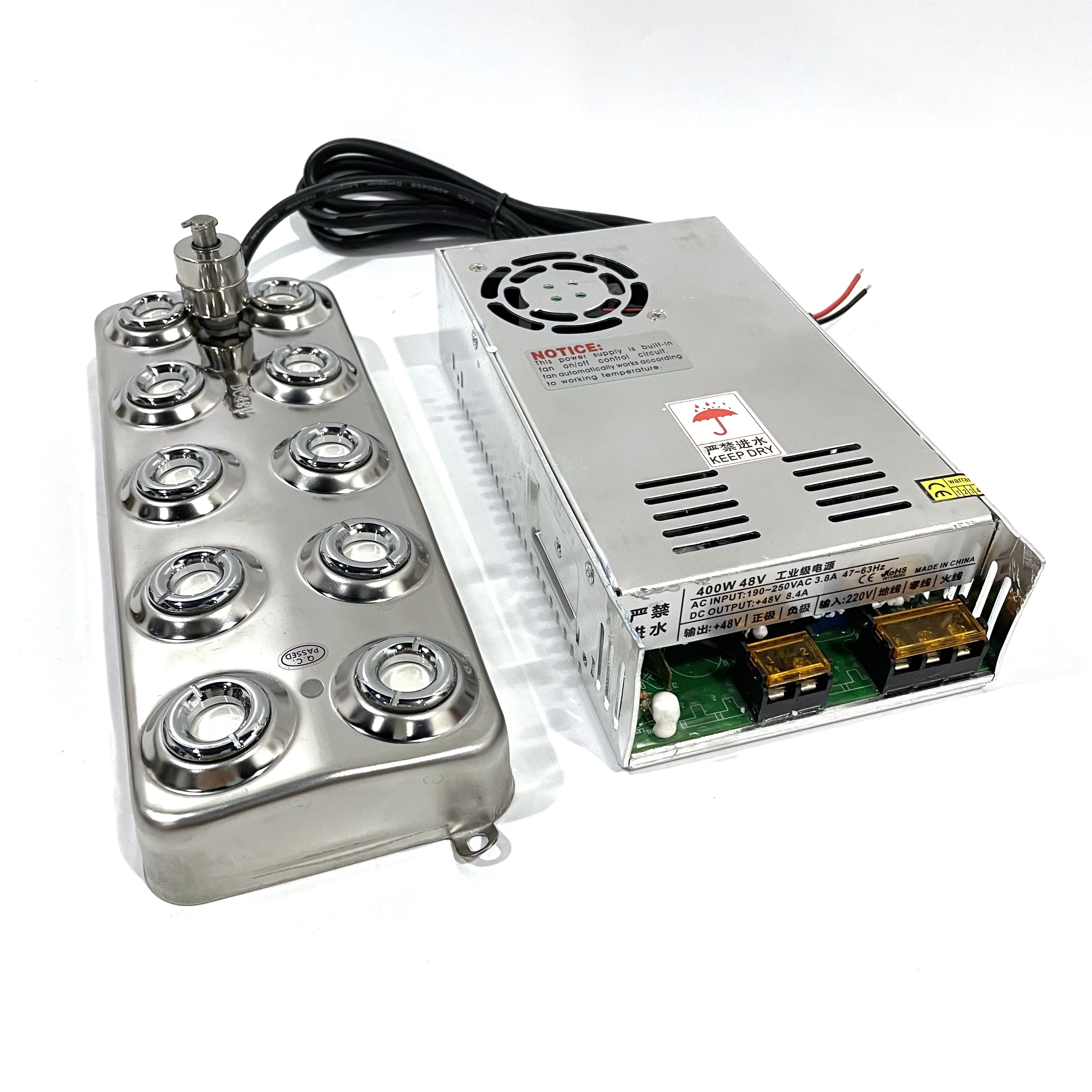 400W 12 Headed Mist Maker Ultrasonic Nebulizer 7000ML Water Mist Spray Industrial Humidifier