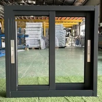 Fenêtres coulissantes en aluminium à double vitrage pour la maison, revêtement Low-E, design horizontal moderne, extérieur en acier inoxydable, hôtel