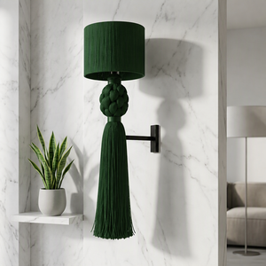 Green Long Tassel <b>Wall</b> Lamp Braided Shade <b>Sconce</b> Modern Decorative <b>Wall</b> Mounted Light - Product Image 1