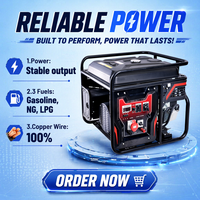 Tragbare Dreifach-Generatoren mit Autostart 3KW 4KW 5KW 8KW 10KW 12KW 5KVA 8KVA 10KVA 12KVA 15KVA für Erdgas, Flüssiggas, Butan, Propan und Benzin