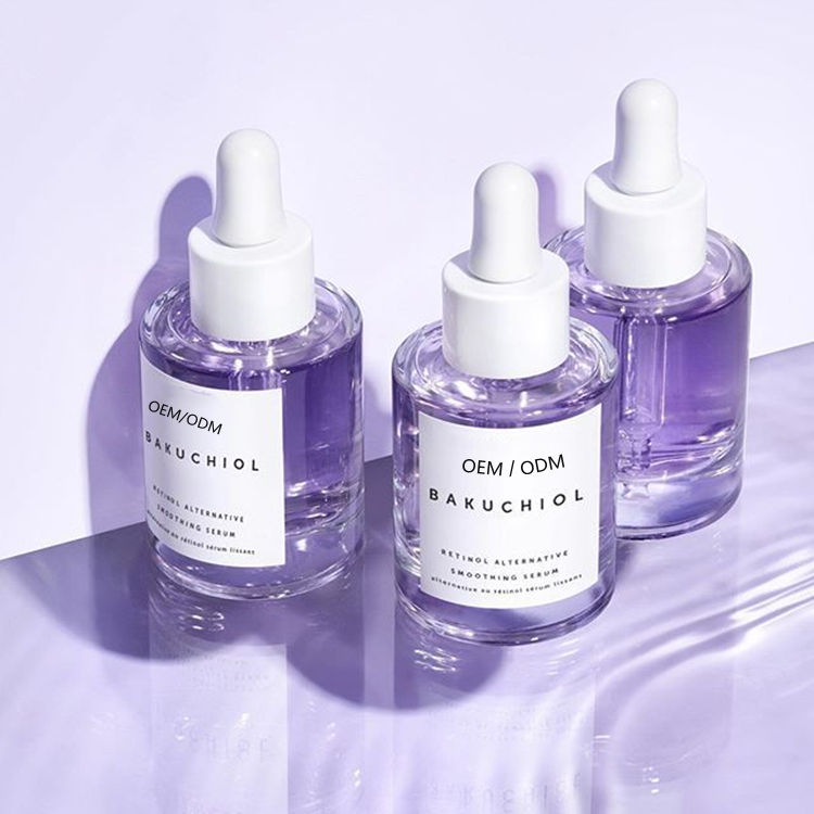 Private Label OEM Natural Vegan Skin Care Lighten Hydrating Essence Reduce Fine Line Smoothing Bakuchiol Face Serum