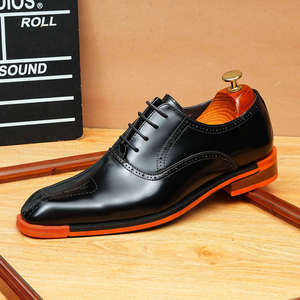 Chaussures Oxford sur mesure faites à la main pour hommes, en cuir véritable, imperméables, à lacets, avec semelles en caoutchouc antidérapantes - Product Image 4