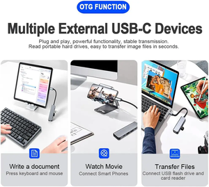 5 in 1 USB ฮับ4K 60Hz HDTV 100W อะแดปเตอร์เชื่อมต่อแท่นชาร์จเร็วสำหรับ MacBook pro/air iPad แล็ปท็อป - Product Image 5