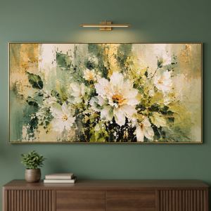 Toile acrylique florale, panneau haut fait main, art moderne, décoration murale florale peinte à la main avec encadrement à épingler, style intérieur toutes saisons - Product Image 3