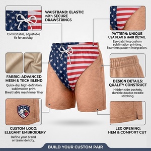 Costume da Bagno <span class=keywords><strong>Uomo</strong></span> con Logo Personalizzato, Divertenti <span class=keywords><strong>Slip</strong></span> con Bandiera USA, Gambe Pelose Realistiche, Pantaloncini da Nuoto con Grafica Originale - Product Image 3