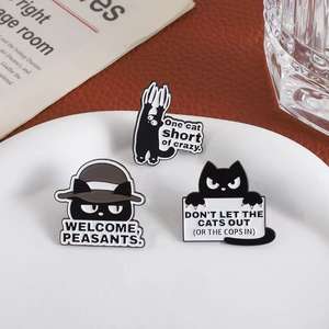 เข็มกลัดรูปสัตว์การ์ตูน น่ารัก สีดำ ดีไซน์เก๋ ของตกแต่งเสื้อผ้า ของขวัญสุดพิเศษ ทำจากโลหะผสมสังกะสีแบบจีน - Product Image 4