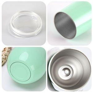 Tasse isotherme en acier inoxydable 304 à double paroi sous vide, forme œuf 12oz, pour le commerce transfrontalier, modèle ventru - Product Image 5