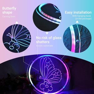 Decoraciones de Mariposas con Luz LED - Un Solo Color/Múltiples Colores para Decoración de Paredes, Luces LED Grabadas en 3D, Letreros de Neón LED RGB Personalizados - Product Image 6