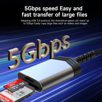 Adaptador USB OTG 2 en 1 de alta calidad USB 3,0 a lector de tarjetas SD TF