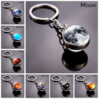 Système solaire planète porte-clés espace porte-clés lune terre soleil Mars Art photo Double boule de verre