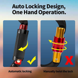 Mosquetón de aluminio 25KN Forma <span class=keywords><strong>triangular</strong></span> ultraligera Forma de pera Mosquetón de escalada con bloqueo automático - Product Image 2