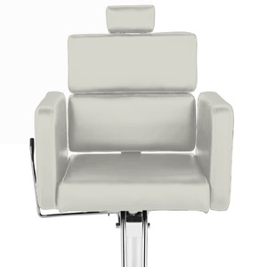 Sillón <span class=keywords><strong>de</strong></span> Peluquería con Respaldo Cuadrado en <span class=keywords><strong>Capas</strong></span>, Base Cromada Cuadrada, Silla Hidráulica Giratoria para Cortar el Cabello con Reposapiés Metálico Ancho - Product Image 3