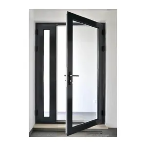 KDSBuilding-puertas de entrada delantera con aislamiento moderno, puerta abatible francesa de aluminio con vidrio