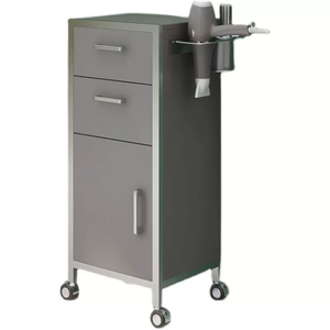 Modern Black Salon <b>Trolley</b> With Gold Frame <b>4</b> <b>Wheels</b> Hair Dryer Holder Storage Cabinet For Bathroom Beauty Salon Use - Product Image 2
