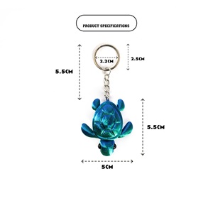 Porte-clés tortue imprimé en 3D, tortue de mer verte articulée, jouet animal mignon, porte-clés durable en PLA, cadeau anti-stress pour - Product Image 2