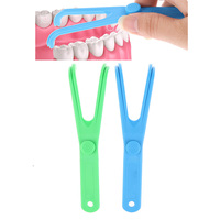 Accessoire de support pour fil dentaire hygiénique réutilisable, cure-dent interdentaire en forme de Y, saveur menthe, charbon de bambou, nylon ciré, pour soins bucco-dentaires
