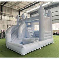 Maison de rebond gonflable en pvc de qualité commerciale, maison de rebond blanche avec fosse à balles pour fête d'enfants