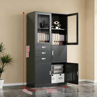 Armoire en acier verrouillable avec serrure numérique intelligente, 3 tiroirs, étagères réglables, armoire de rangement polyvalente pour le bureau, l'école