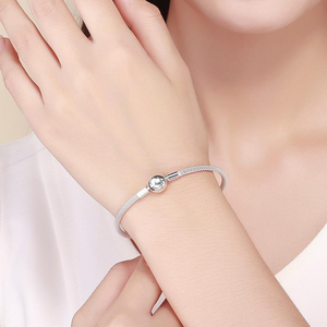 Pulsera de Plata de Ley 925 para Mujer, Brazalete de Cadena DIY con Iniciales, Amor Eterno, para Creación de Joyas - Product Image 6