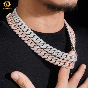 Cadena Cubana de Plata Esterlina de 15MM con Incrustaciones de Diamantes Moissanite VVS de Laboratorio, Estilo Hip Hop, para Hombre - Product Image 6