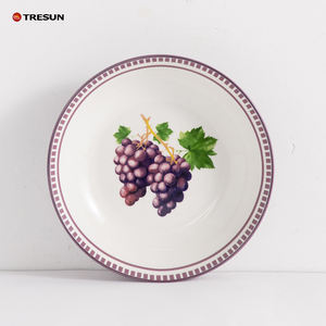 Assiette en porcelaine bleue et blanche rétro française, logo personnalisé, sans plomb, motif cerise, pour dîner, dessert, petit-déjeuner - Product Image 4